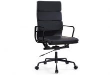 Black Powder-coated Leather Office Chair (DU-366HB)