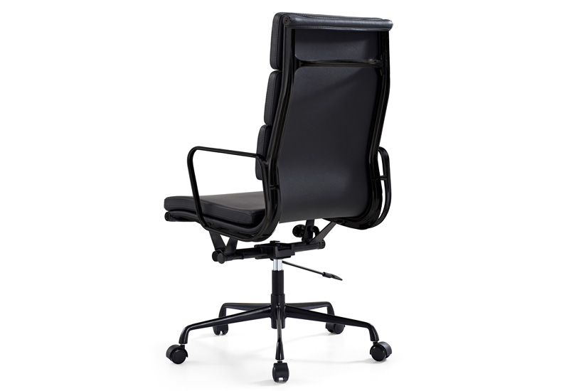 Black Powder-coated Leather Office Chair (DU-366HB)