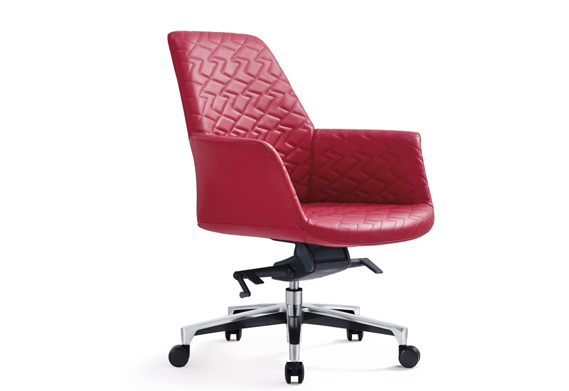 Red Leather Office Chair (DU-1902M-01)