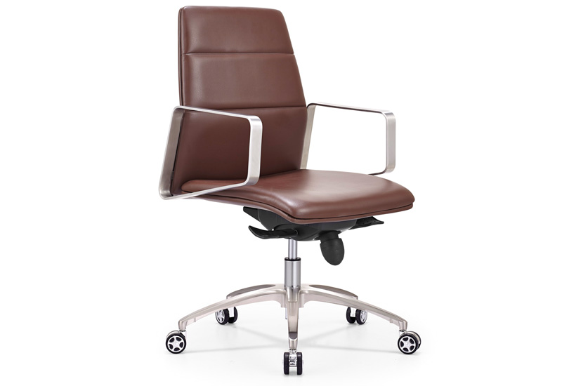 Brown Leather Office Chair (DU-3801M)