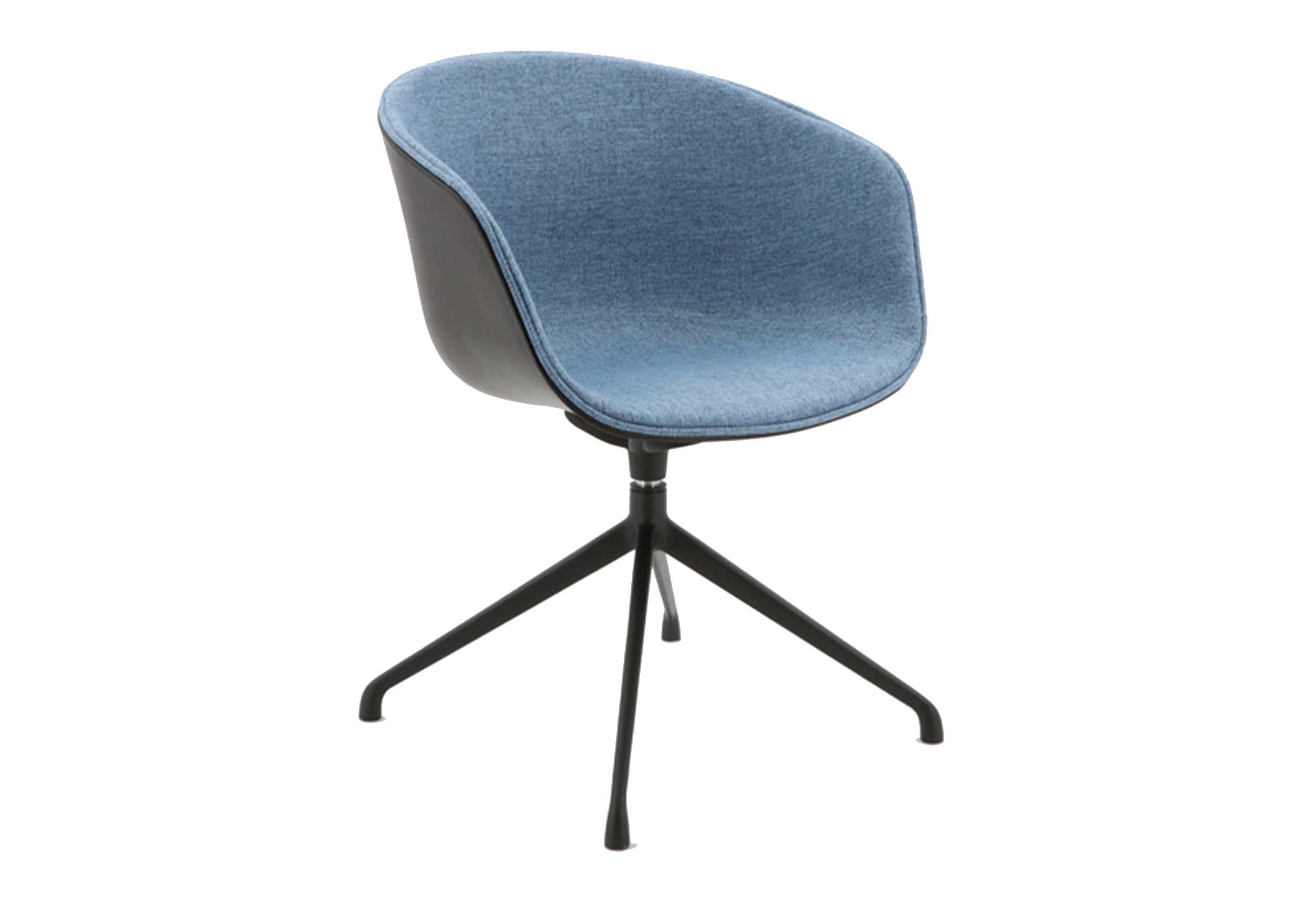 Fabric Seat Plastic Chair With Black Coated Four Fixed Legs (DU-0841C)